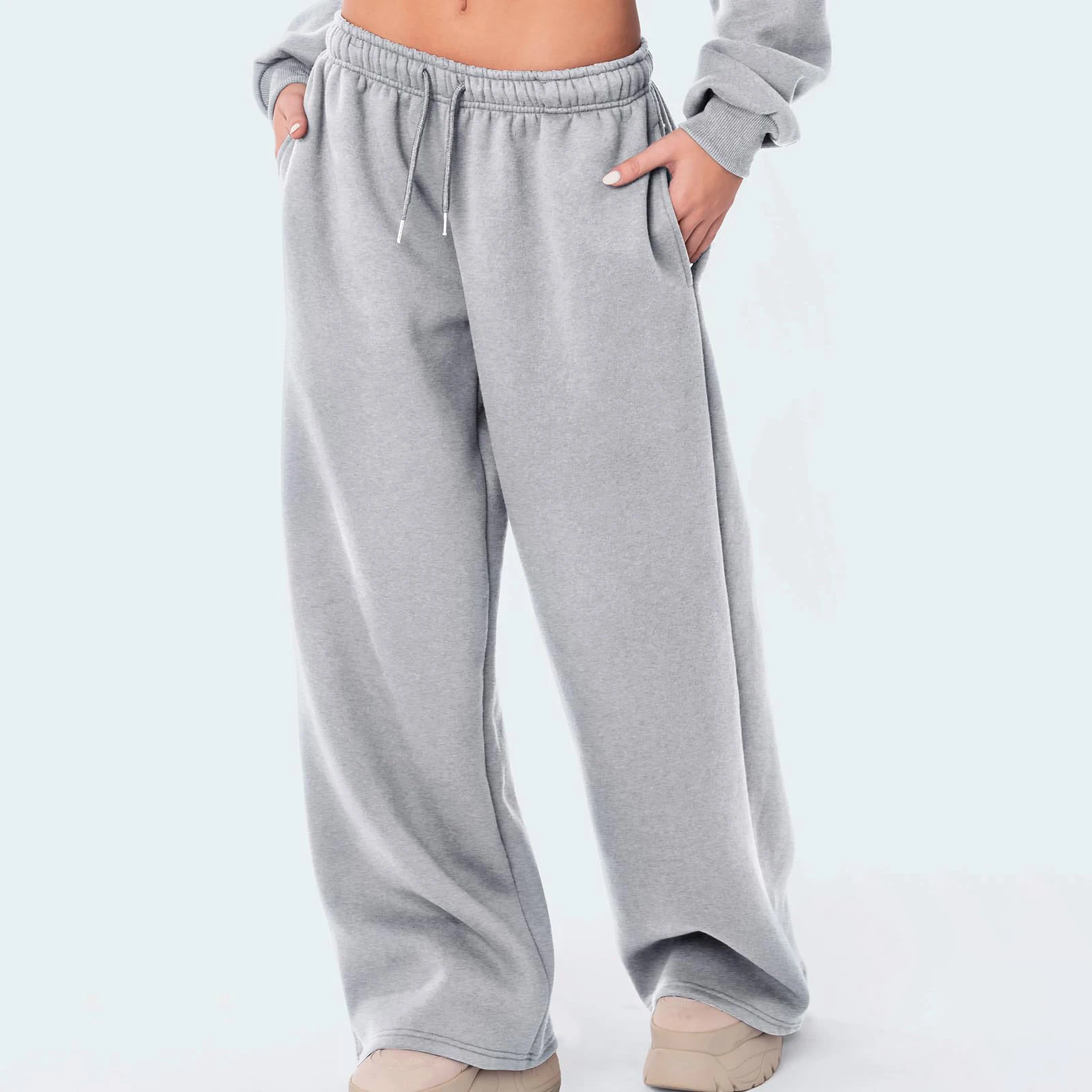 Jogginghose Damen Baggy - Bequeme Freizeithose Mit Weiten Beinen Und Taschen