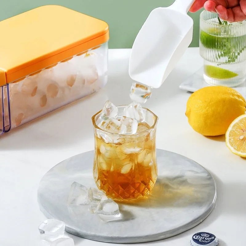 

Round Ice Cube Tray with Storage Box Quick Demould Ice Cube Moulds for Freezer Creative Party Bar Kitchen Cooling Drink Ice Tray