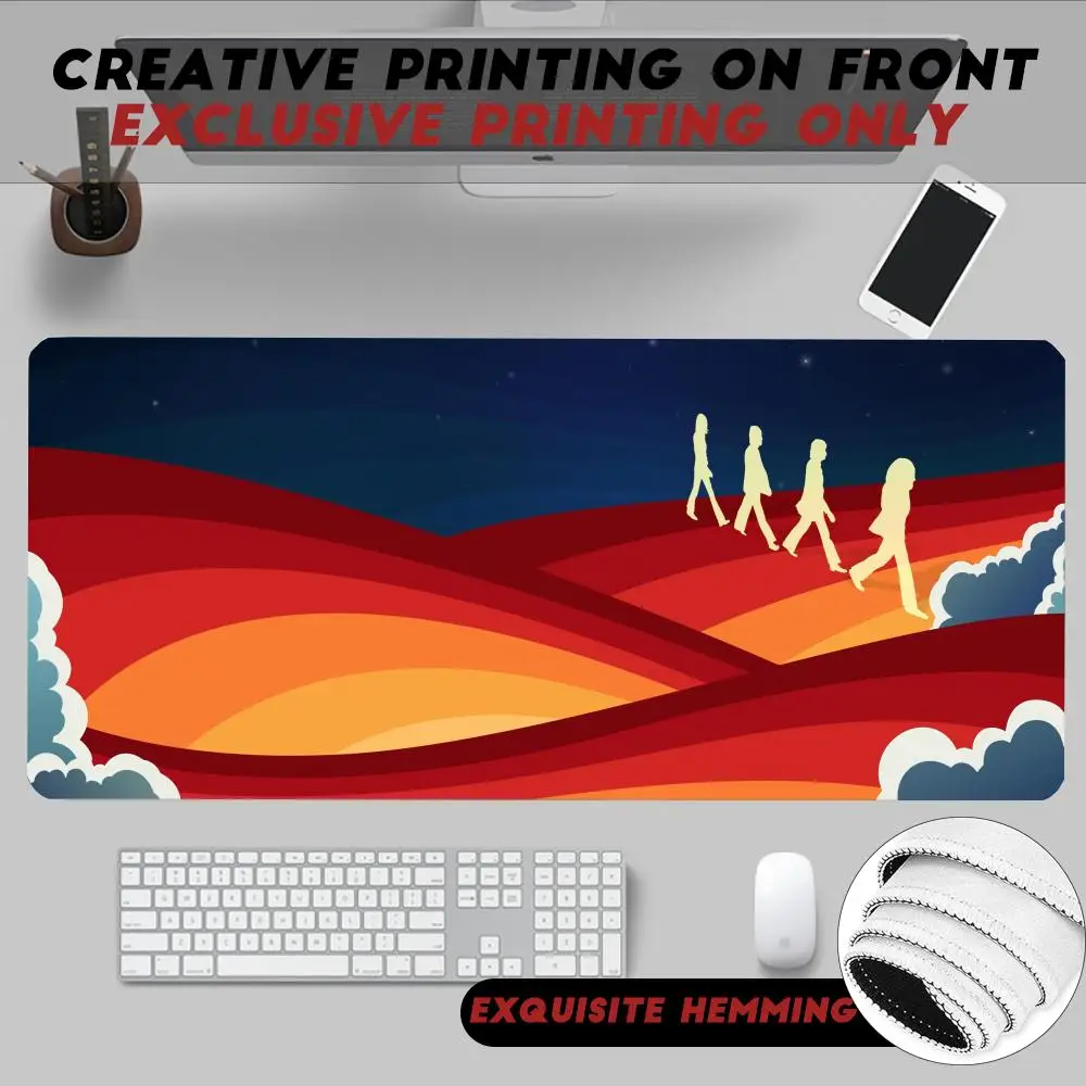 Tappetino Per Mouse Tappetino Per Mouse Con Bloccaggio Del Bordo In Gomma Antiscivolo Tappetini Da Gioco Classic Rock Band B-Beatles Art Per Computer 