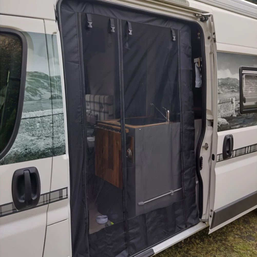 Magnetic Insect Mosquito Screen with Zipper Insect Mosquito Curtain RV Mosquito-proof Door Curtain for Camper Sliding Door Back