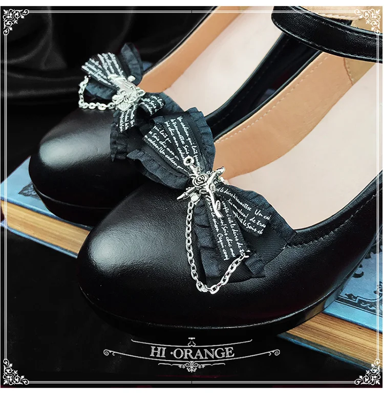 Shoe Clip for Women Gothic Style Handmade Lolita Black Bow Shoe Accessories All-match Shoe Buckle