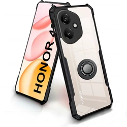 Premium Acrylic Phone Cover with Magnetic Holder and Ring - Durable Hard Back Shell for 400 (Black)
