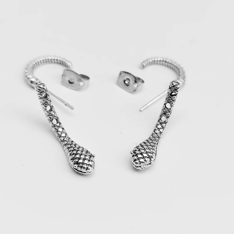 Silver Snake Earrings