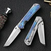 Austria M390 Powdered Steel Folding Knife Titanium Handle 60 HRC Ceramic Bearing EDC Tools Camping Hunting Outdoor Folding Knife 2