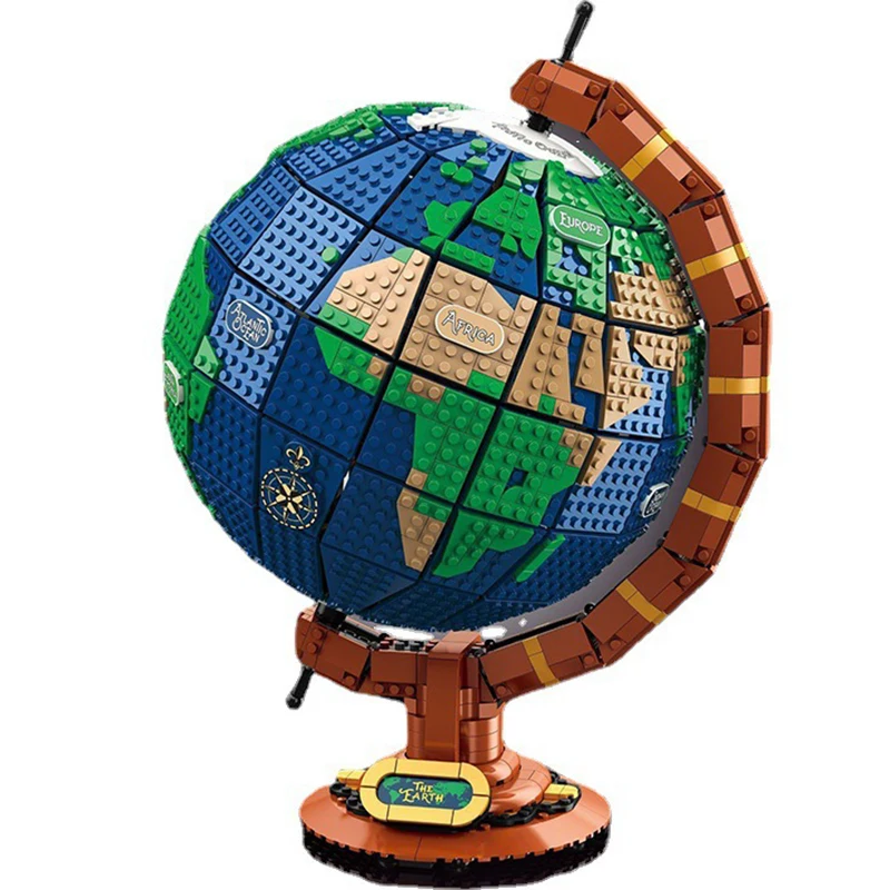 2585 Pcs Globe Terrestre Modello Building Blocks Planet World Map Mattoni Idee Di Esperti Creativi Giocattoli Per Bambini Nottilcent Ruotabile