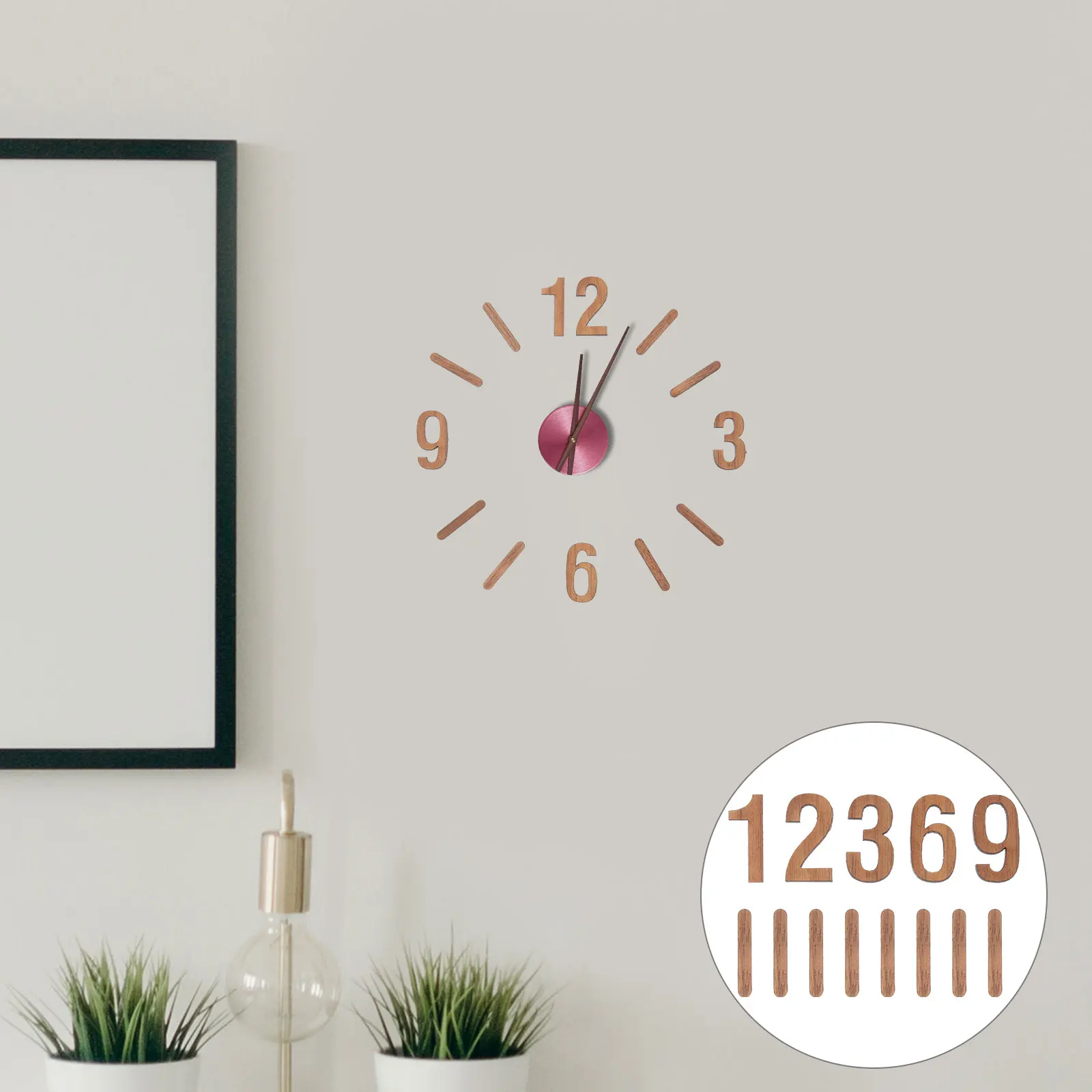 Digital Wall Clock,Wall Clock,Digital Display Clock,Wooden Wall Clock DIY Numerals Kit Replacement