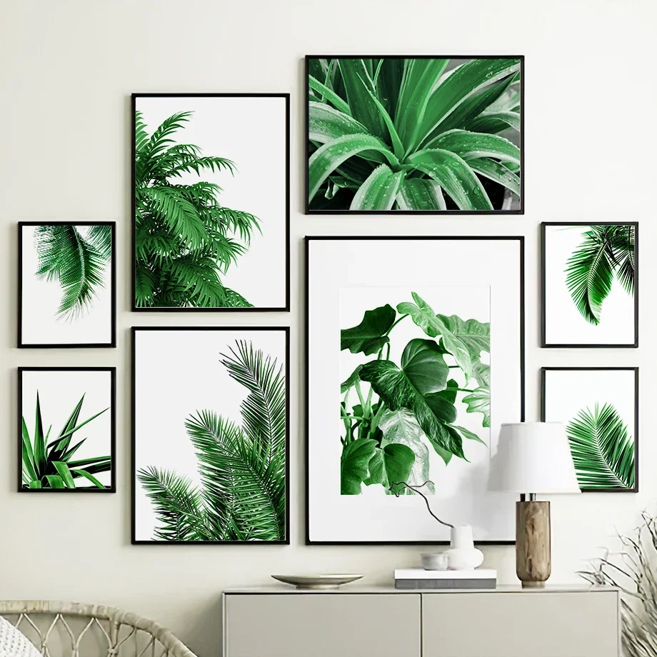 

Tropical Palm Aloe Fresh Green Plants Leaf Wall Art Canvas Painting Nordic Posters And Prints Wall Pictures For Living Room Bar