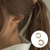 Minimalist Gold Color Round Earrings for Women Earcuff Women No Pierced C Shape Geometric Earclip Ear Bone Clip Punk Jewelry 5