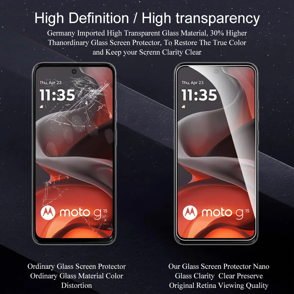 Front Glass Screen Protector for Motorola Moto G Series - Premium Tempered Film (1-5 Pack)