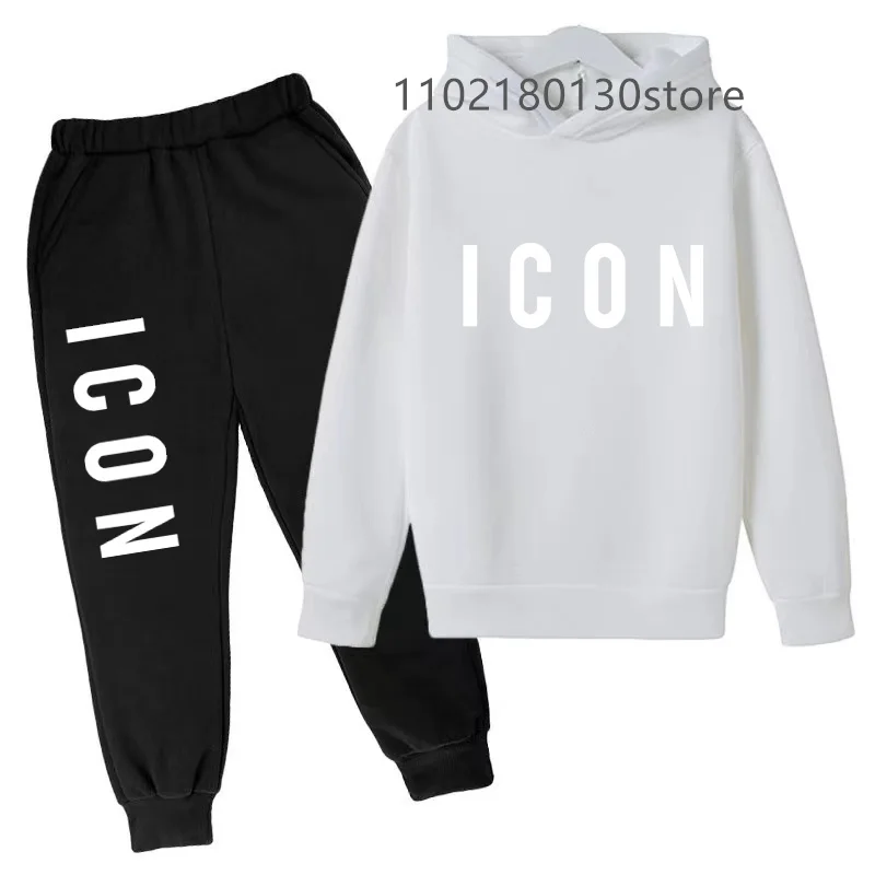 Boys Girls 2 Piece Sets Hooded Tracksuit ildren Sports Suit Spring Hoodies Sweatshirt Fashion Causal Kids Clothing
