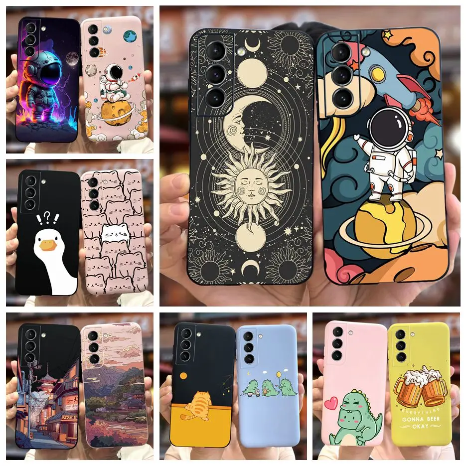 Cute Astronauts Cartoon Soft TPU Phone Case - Stylish Protective Back Cover