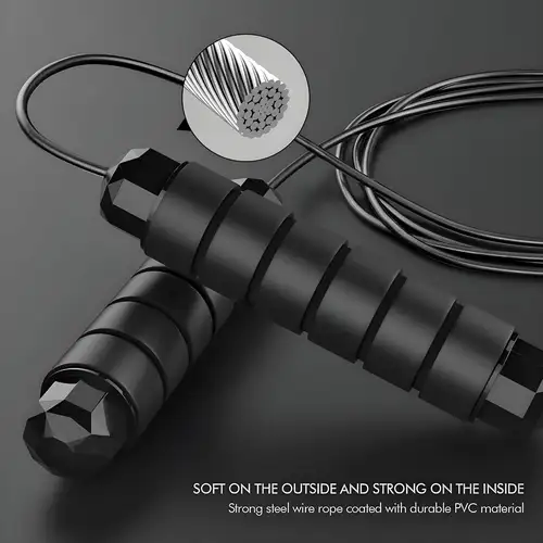 Jump Rope - Tangle-Free Rapid Speed with Ball Bearings -jump Rope for Men, Women, Kids and Adults – Home Exercise and Slim Body Adjustable Speed Jump Ropes for Fitness at Home Gym Workout - Image 3