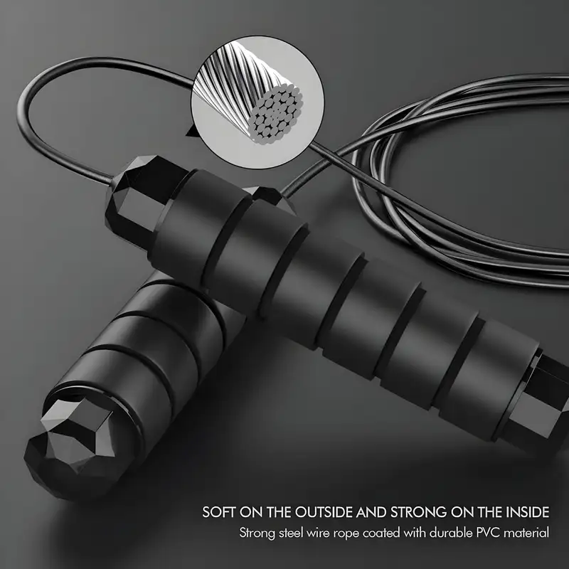 Jump Rope - Tangle-Free Rapid Speed with Ball Bearings -jump Rope for Men, Women, Kids and Adults – Home Exercise and Slim Body Adjustable Speed Jump Ropes for Fitness at Home Gym Workout - Image 3