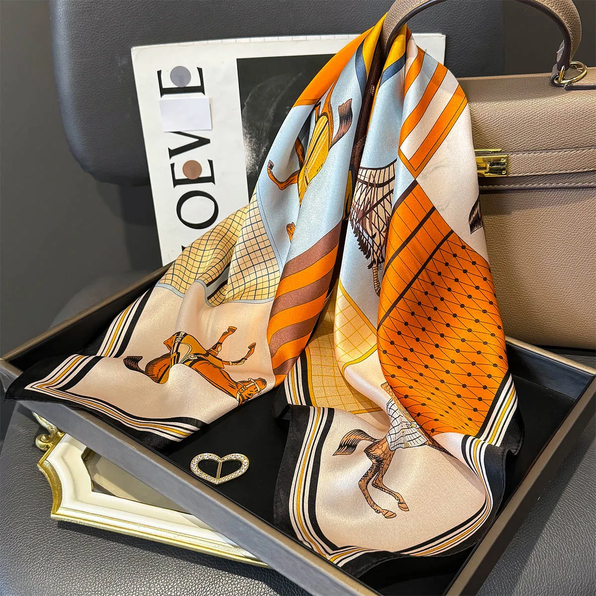 100% Mulberry Silk Square Scarf for Women