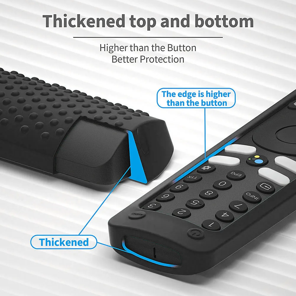Custodia Silicone Per Telecomando TV BoxS - Antiurto Con Cordino Nero