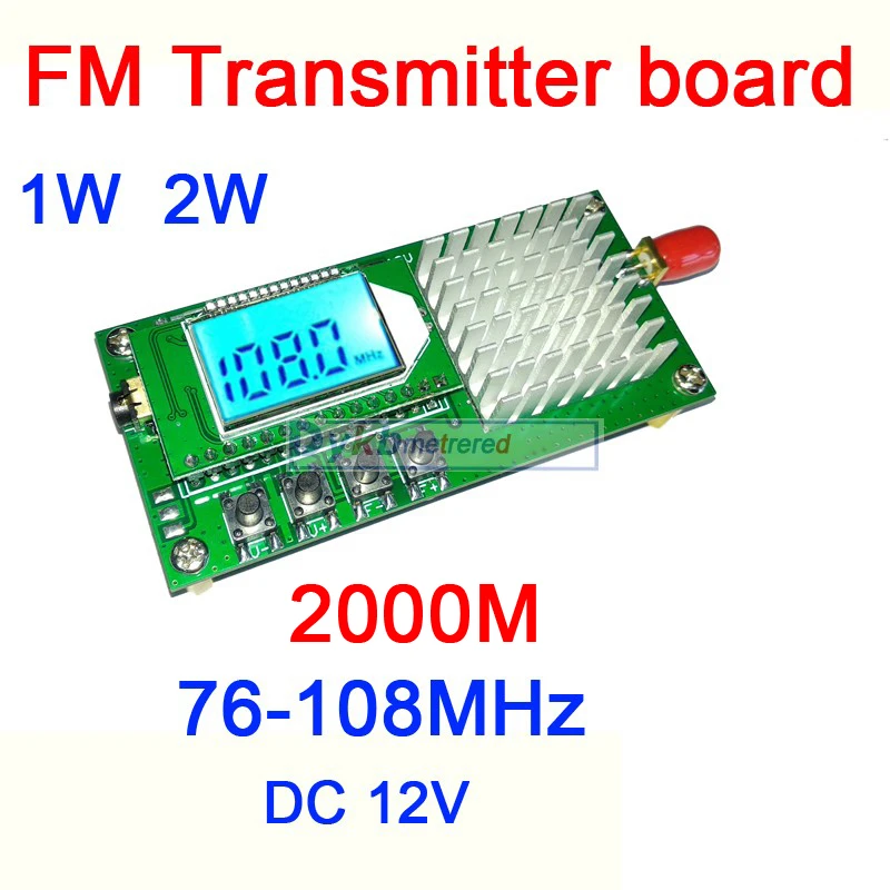 DC 12V FM transmitter 1W 2W Stereo audio FM transmitter board module