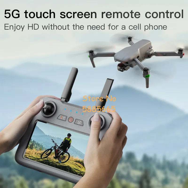 4K HD 360 ° 장애물 회피 기능 탑재 5.5인치 화면 FPV RC 드론 5G 5KM 3축 짐벌 원키 드롭 GPS 리턴 원격 조종 쿼드콥터