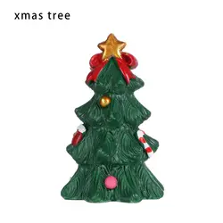 Festive Holiday Miniature Figurine Set - Christmas Tree, Santa, Snowman, and Bear (Xmas tree)