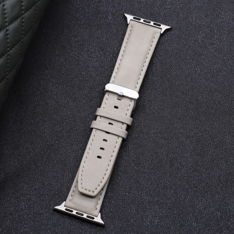 Elegant Leather-Silicone Hybrid Watch Band Bracelet