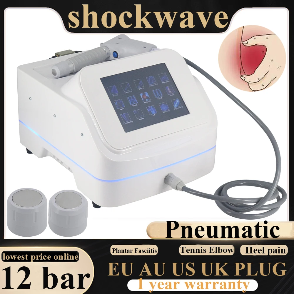 

Pneumatic Shockwave Therapy Machine 12Bar ED Treatment Pain Relief Professional Shock Wave Relaxation Massager For SPA Salon CE