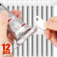 1-12PCS Bathroom Metal Toothpaste Squeezer Stainless Steel Tube Squeezer Universal Key Roller for Tube Cream Paint Squeezer Tool 1