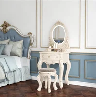 Table de toilette de style européen pour chambre à coucher, petite table de toilette multifonctionnelle moderne et minimaliste pour appartement 3