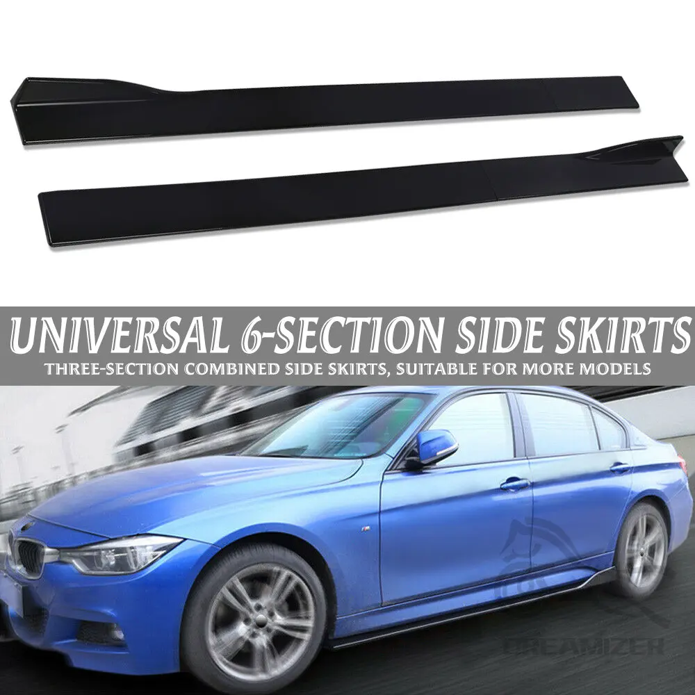 6PCS 2m/2,2 m Universal Side Röcke Verlängerung Rocker Panels Lip Flügel  Splitter auf Stoßstange Auto Styling für BWM f30 Front Für VW - AliExpress