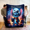 (Memo U Name)Customized Name Disney Stitch Printed Blanket All Seasons Multi-purpose Blanket Suitable for Sofa Travel Car Bed 5