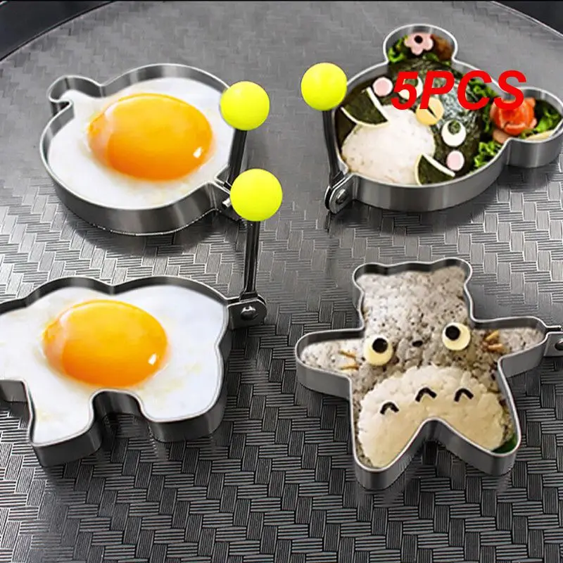 

5PCS Stainless Steel Egg Pancake Ring Omelette Mould Egg Baking Form For Frying Eggs Molds Tools Kitchen Appliances