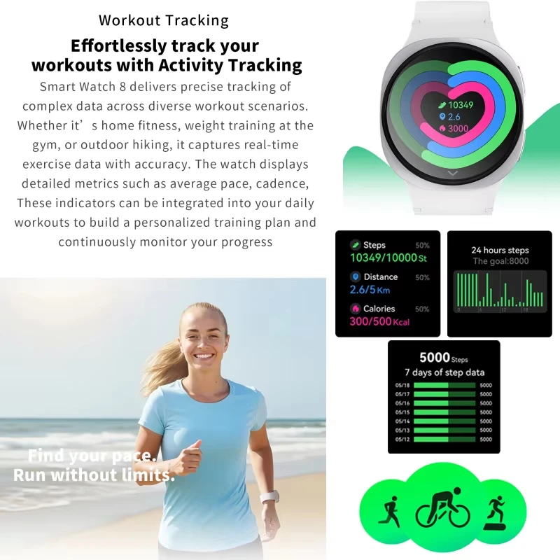 2026 New classic 8 Women SmartWatch GPS Track Sport Heart Rate Bluetooth Call IP68 Waterproof Men Smart watch For Women Men Gift 4