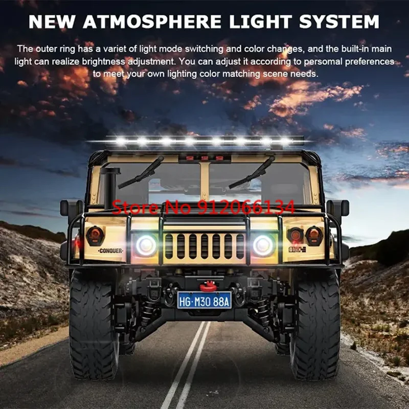 Refit 4WD Off-Road Remote Control Truck Model 16CH Smoking Lighing Alloy Underbody Differential Lock Brake Function RC Truck 3