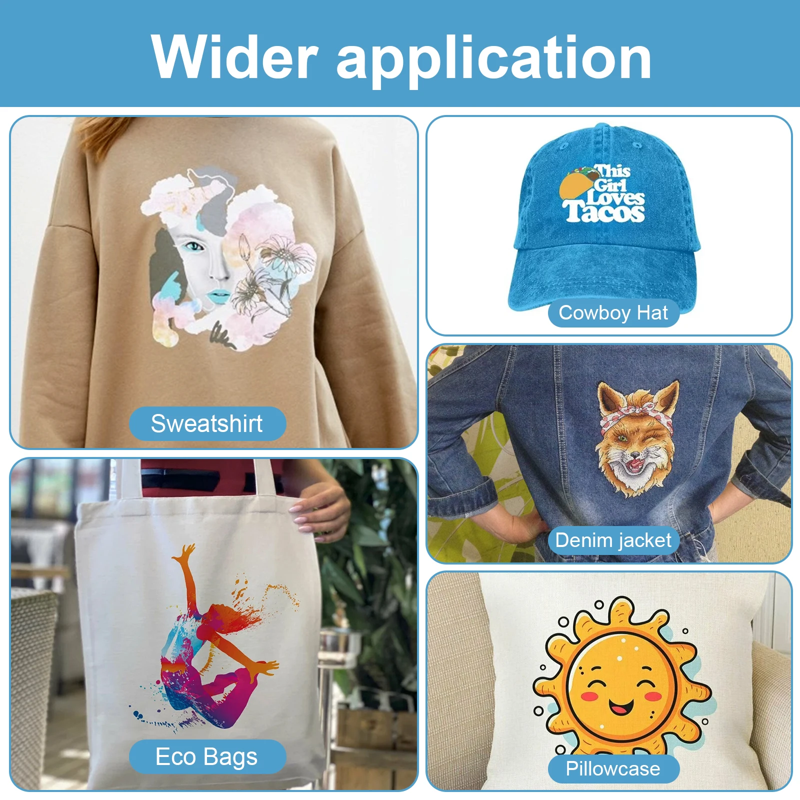 100Pcs DTF 전사 필름 A4 크기 PET 전사 용지 인쇄 가능한 PET 필름 시트 투명 전사 시트 전사 용지 프린터 DTF