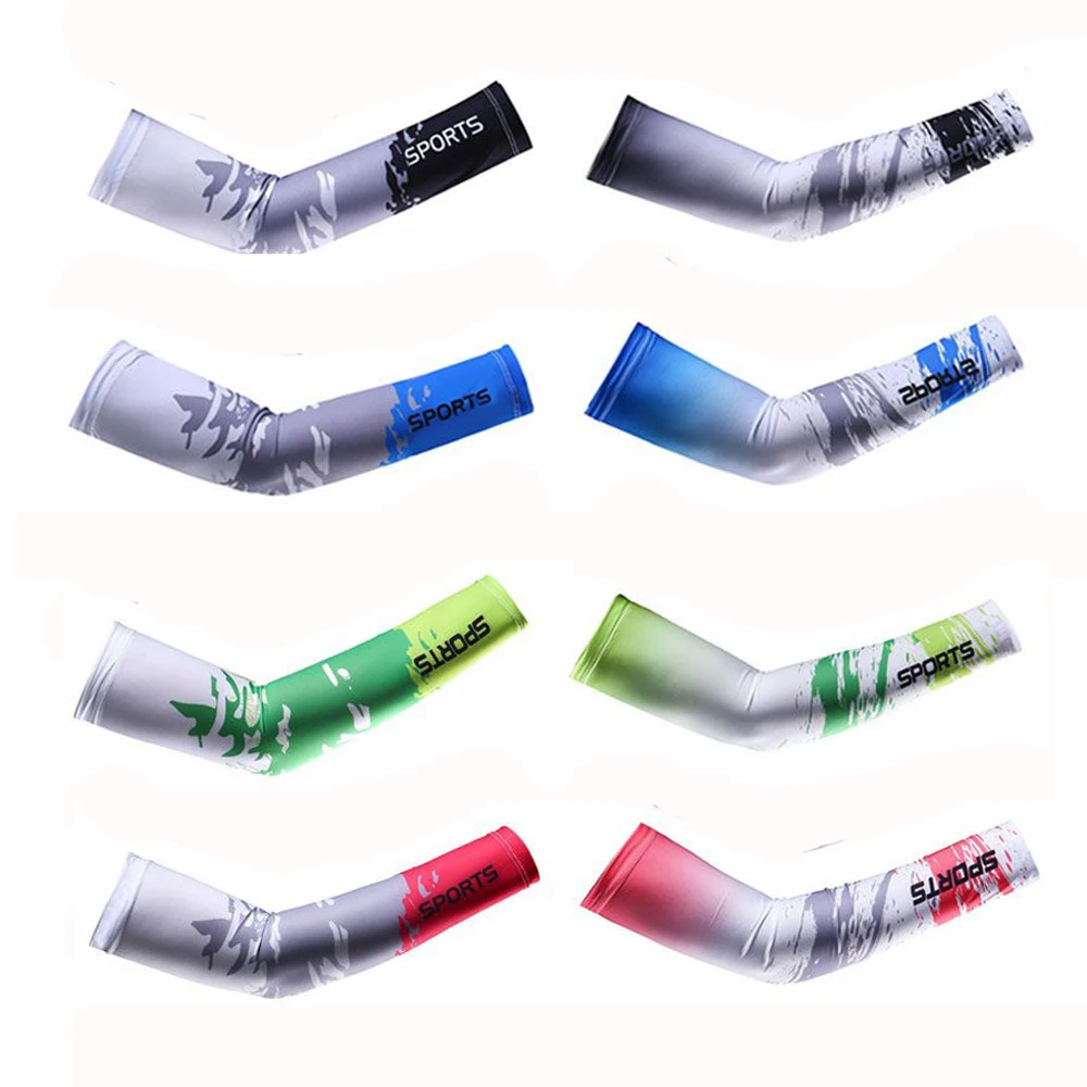 Cooling Arm Sleeves Cover Sports Running UV Sun Protection Outdoor Volleyball Fishing Cycling Sleeves for Hide Tattoo 2Pcs