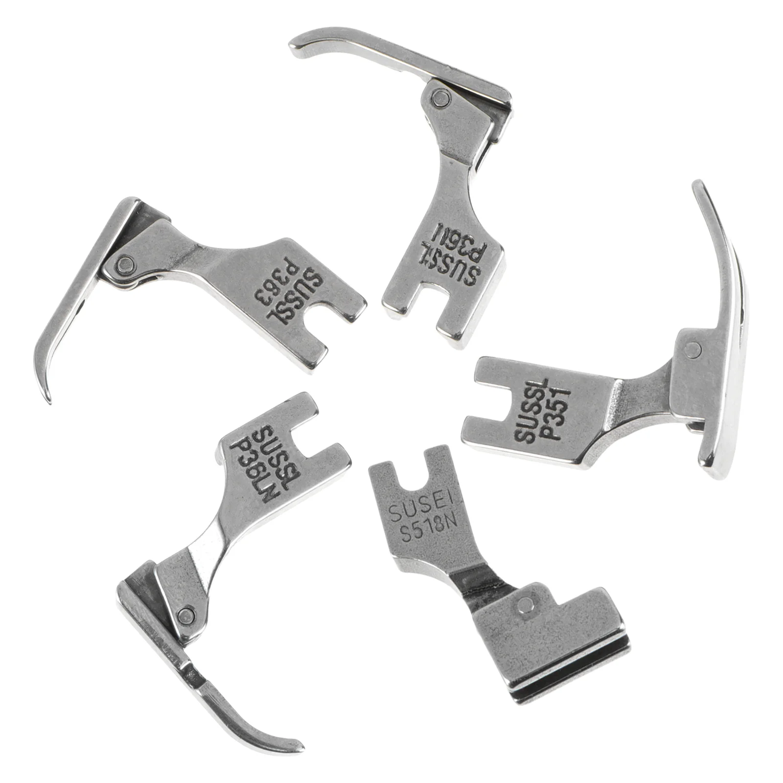 

5 Pcs Electric Flat Car Sewing Needles Machine Invisible Zipper Presser Feet for Industrial Machines