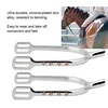 1 Pair English Spurs with Straps for Women Zinc Alloy Chrome Plated Equestrian Spurs Round Spurs with Rhinestone 4