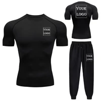 Men's Quick-Dry Compression T-Shirt - Custom Logo Gym & Running Shirt for Men, Elastic Workout Tee for Summer