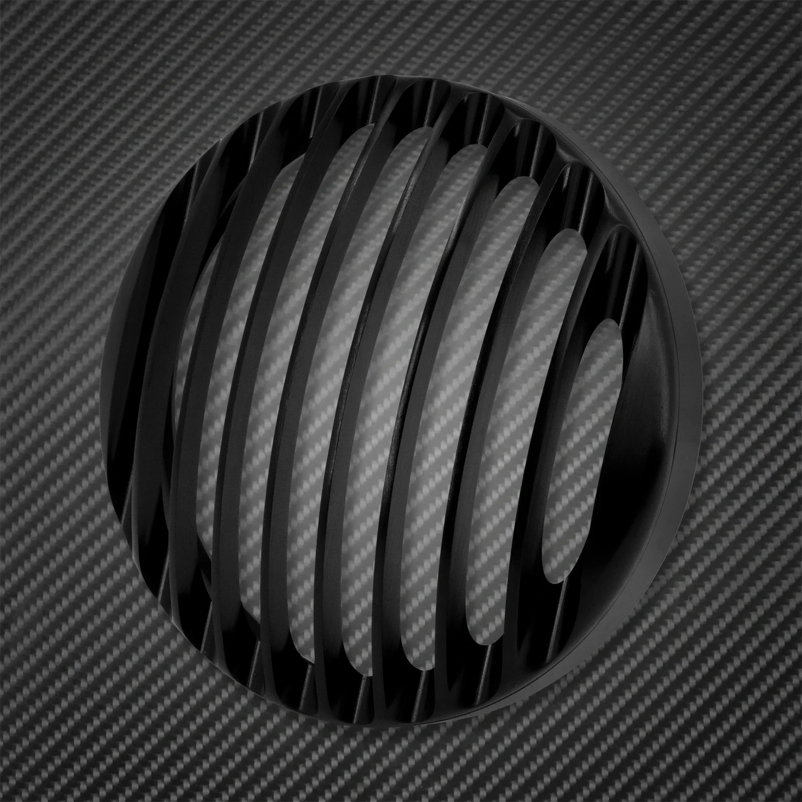 Cubierta De Parrilla Para Faro De Moto Harley Sportster (2004-2014) - Aleación De Aluminio CNC, 5 3/4 Pulgadas, Color Negro