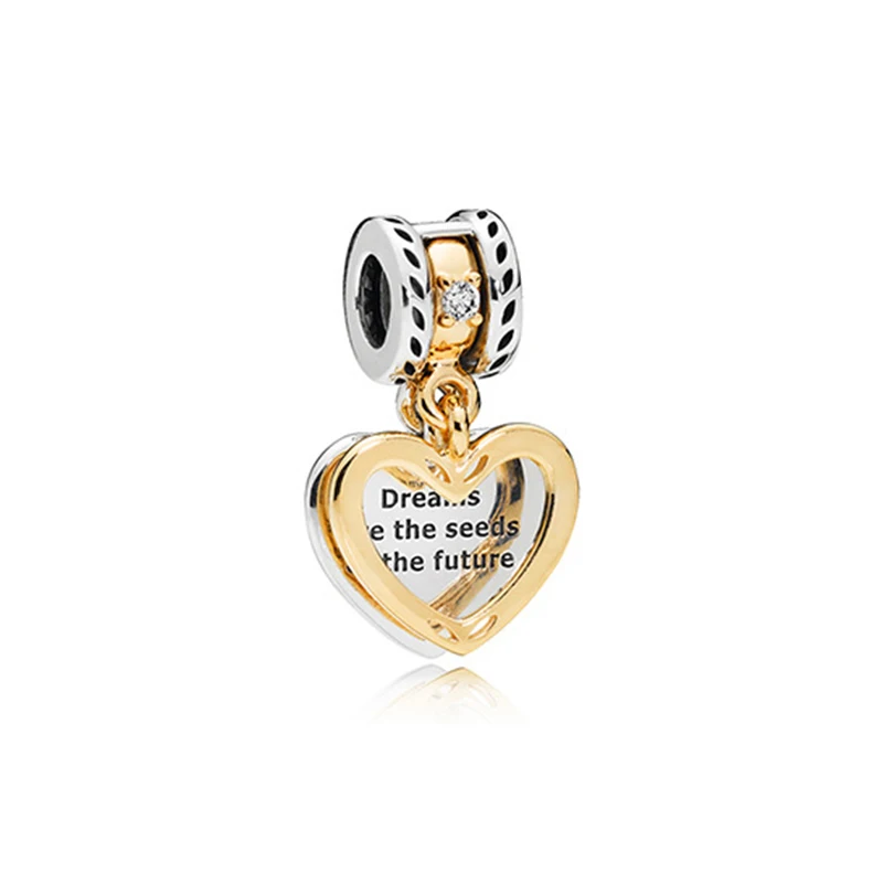 

Dreams are the Seeds of the future Pendant Charms Women Jewelry Gold Silver Color Heart Beads for Bracelet Accessories Girls DIY