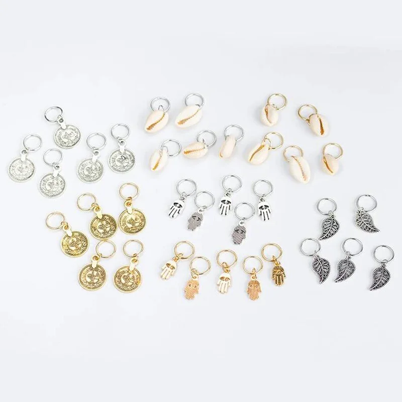 Opening Hair Ring Braid Bead Dreadlock Metal/Gold/Silver Clip Braid for