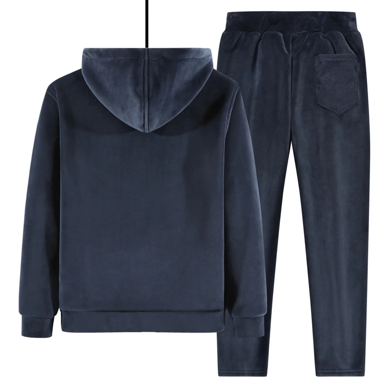 カシミヤ厚く暖かい秋冬メンズトラックスーツジッパーパーカー