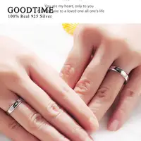 Fashion Pure100% 925 Sterling Silver Couple Ring Simple Smooth Heartbeat Shape Wedding Band Jewewlry Lovers Gift For Women Men 2