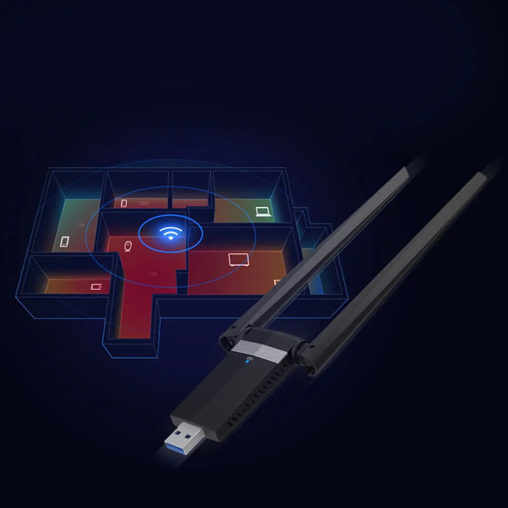 1200Mbps 듀얼 밴드 무선 USB WiFi 어댑터 5.8ghz 2.4ghz 노트북 데스크탑 PC용 고출력 장거리