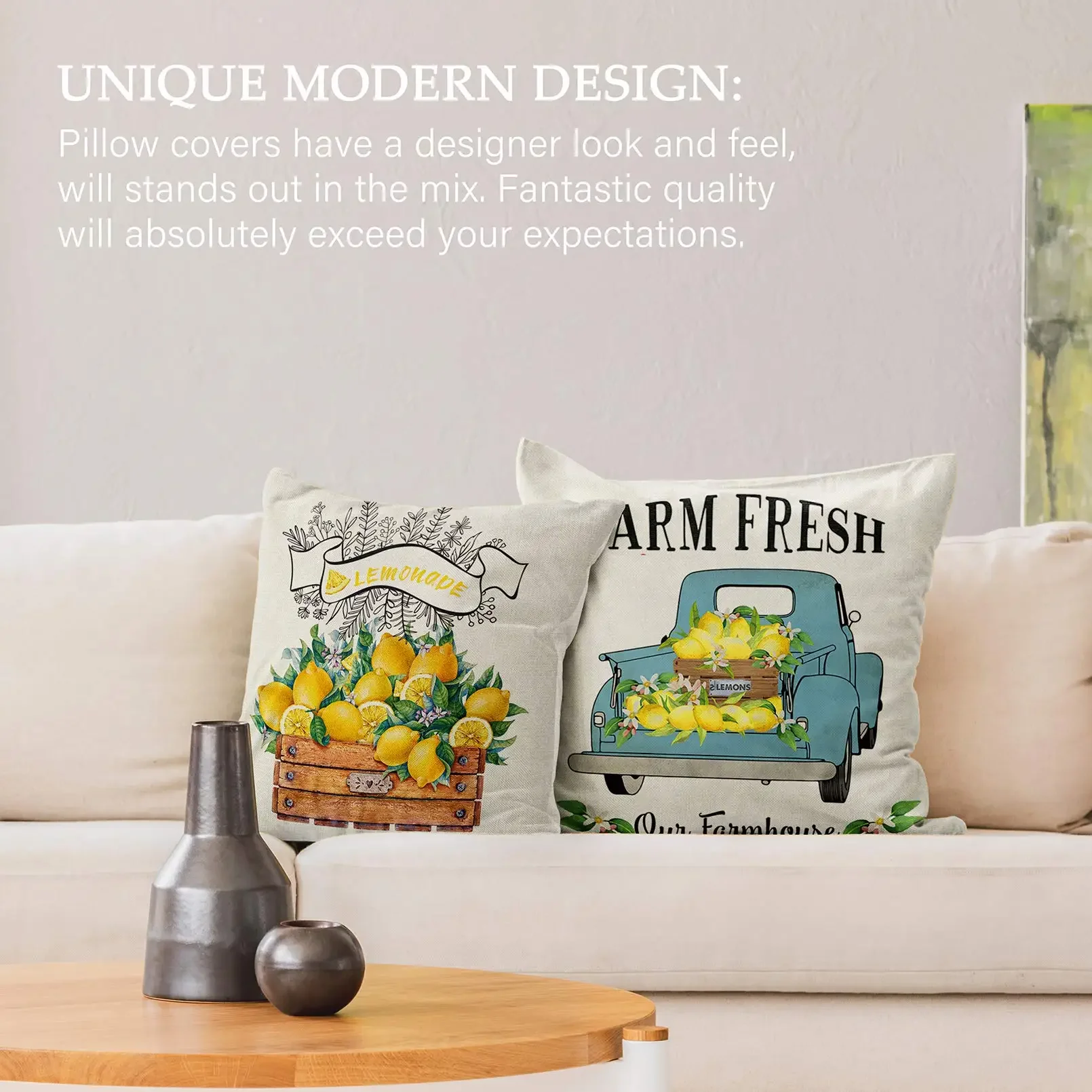 Yellow bicycle truck lemon linen pillowcase sofa cushion cover home decoration can be customized for you 40x40 50x50 60x60
