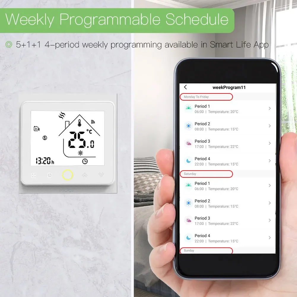 Smart Thermostat ZigBee Temperature Controller Hub for Water/Electric floor Heating Water/Gas Boiler with Alexa Google Home