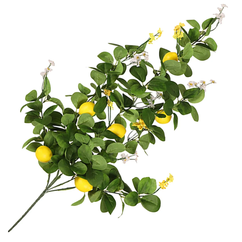 Artificial plants artificial fruits and vegetables artificial holly berries simulation lemon rattan fake tree branch picks artificial branches for decoration fruit