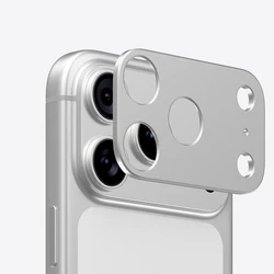 Aluminum Metal Rear Camera Lens Protector with Enhanced Screen Protection and Lens Ring Film - 17Promax (Silver)
