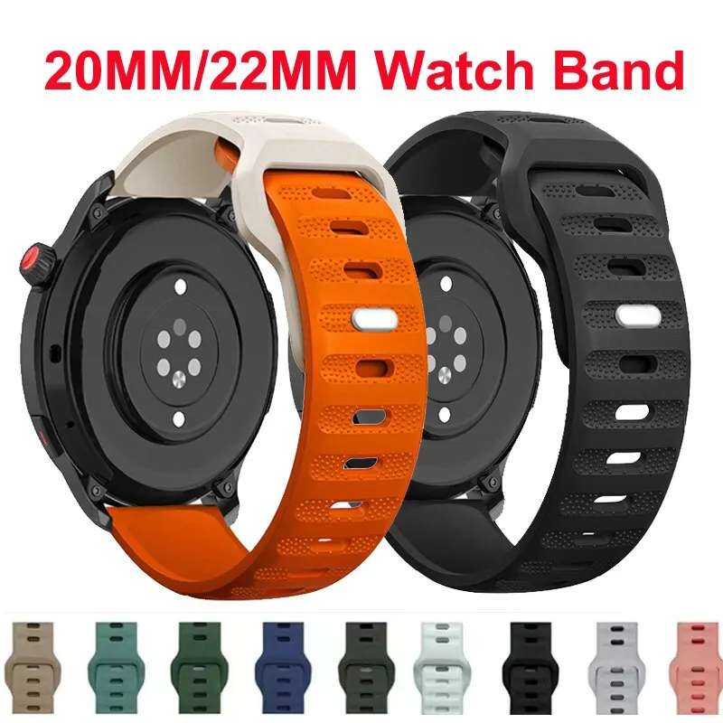 Universal 20mm/22mm Silicone Watch Band - Premium Strap