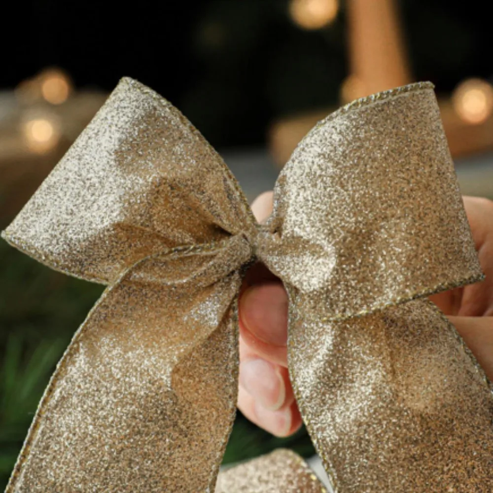 Belle Vous Cinta Organza Plateada Navidad 10 m x 6,3 cm de Ancho Cinta de Navidad