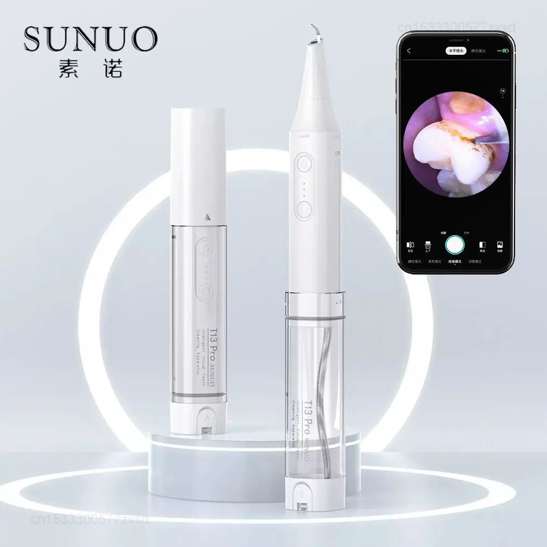 

SUNUO T13 Pro Visual Ultrasonic Dental Scaler Electric Sonic Teeth Tartar Stain Tooth Calculus Remover Teeth Plaque Cleaner