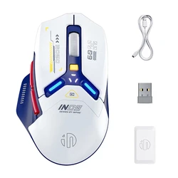 Inphic Wireless Rechargeable RGB Gaming Mouse with Enhanced Performance (Blue and white)